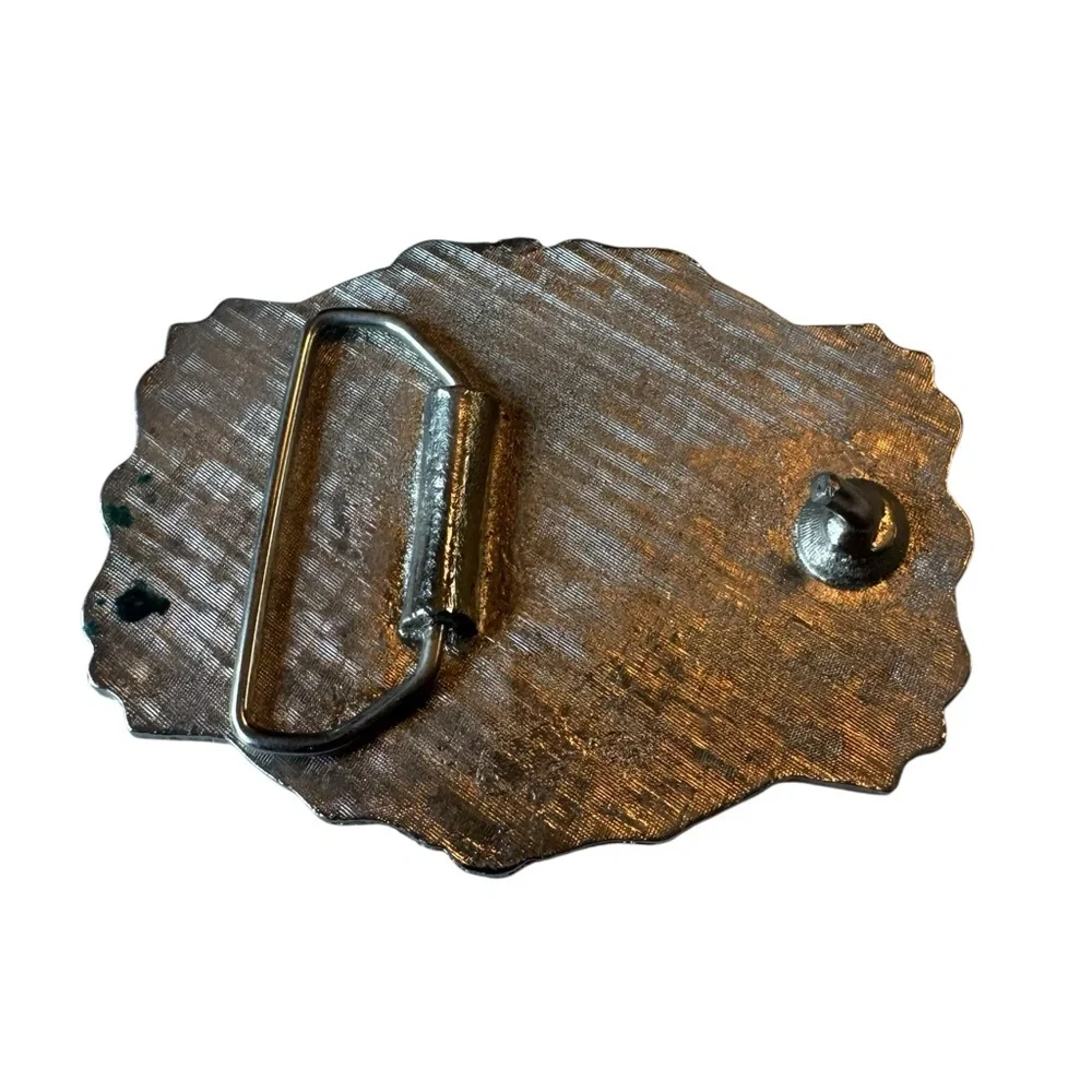 Vintage Heavy Silver Tone Chrome Mr. Goodvibes Belt Buckle MINTY